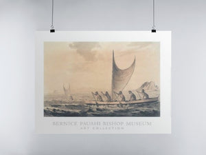Sailing Canoes off Niihau Poster